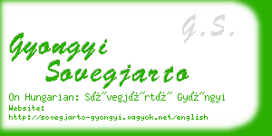 gyongyi sovegjarto business card